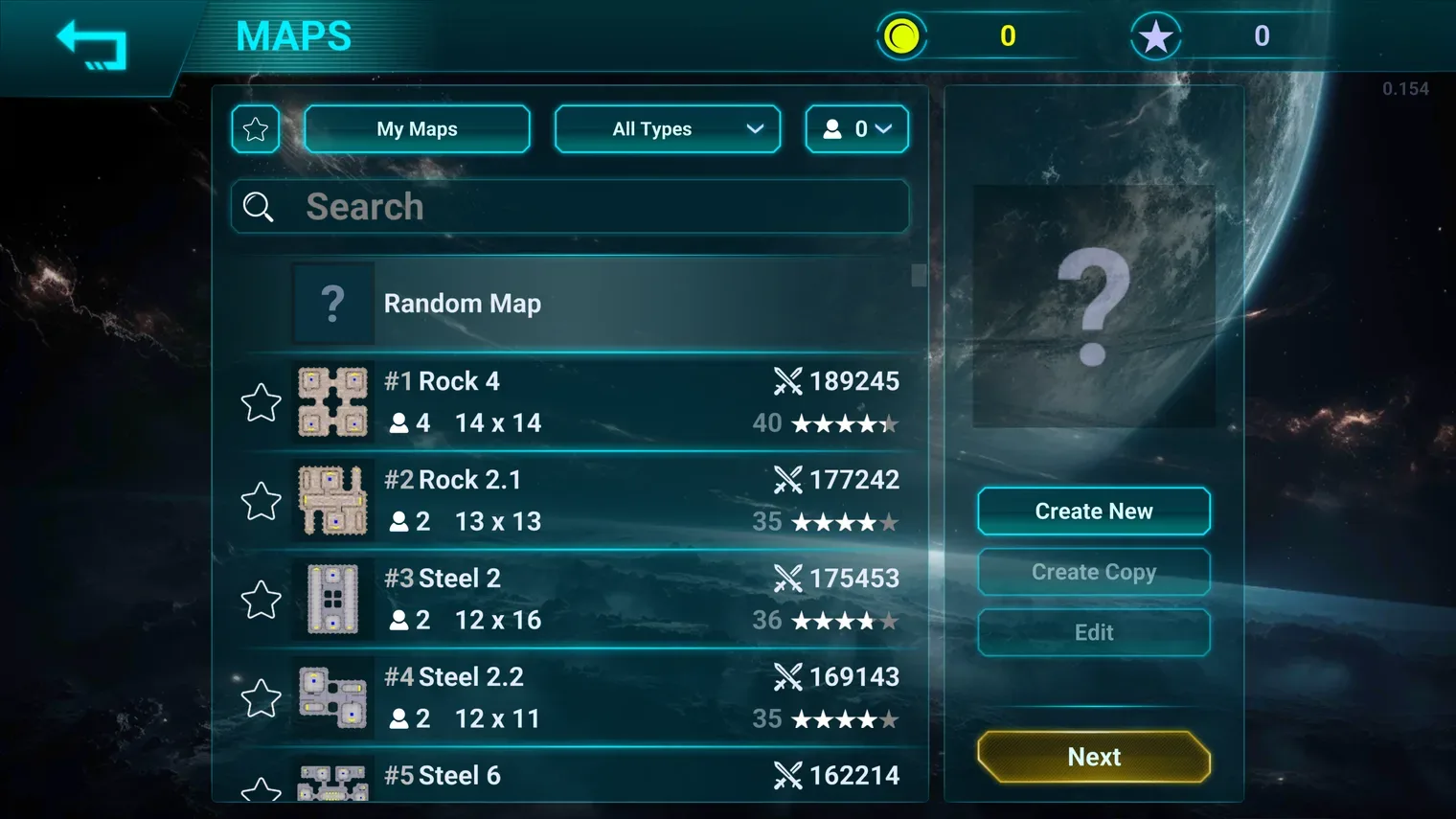 The community map catalog with ratings in Honest War