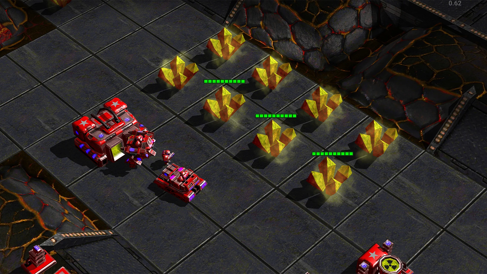 Red base on a lava Honest War map