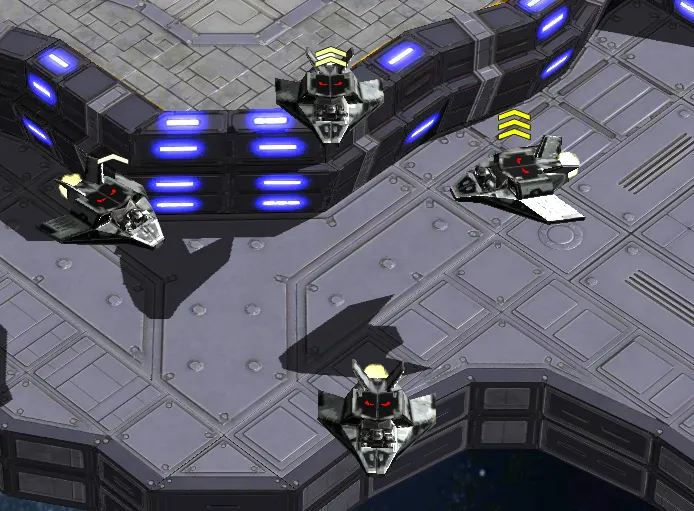 Hawks with chevrons guarding a base in Honest War