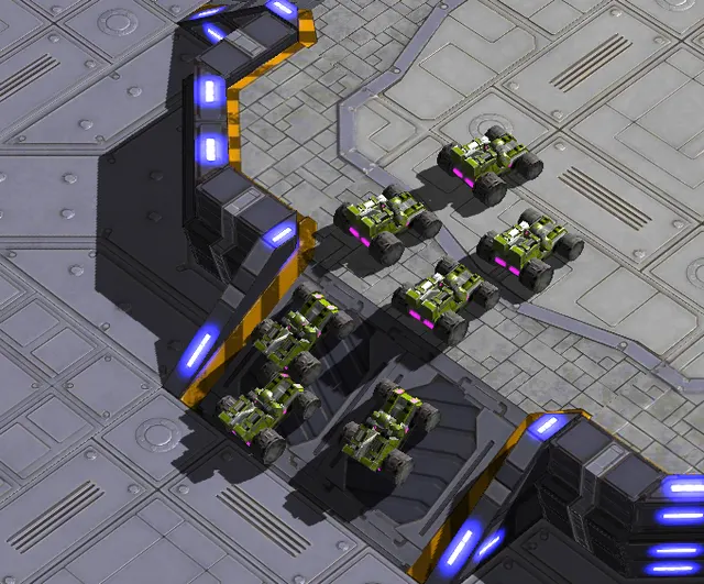 A Lynx army attacking the enemy base in Honest War