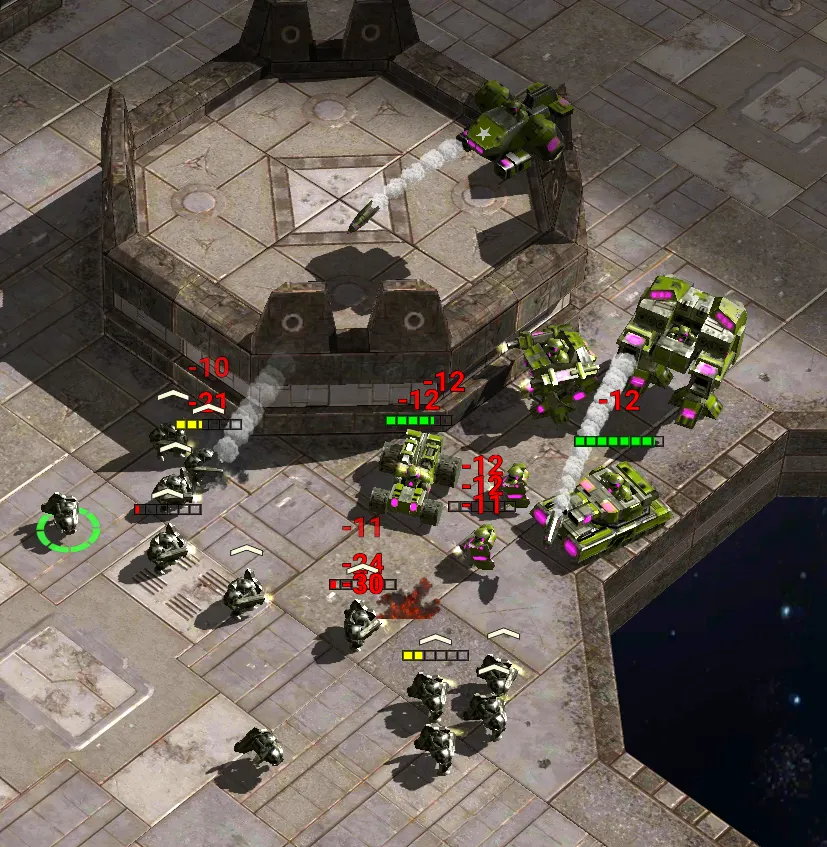 A squad of Peacemakers storms the enemy base in Honest War
