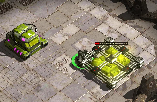 A Worker heads to the enemy base to build a Barracks