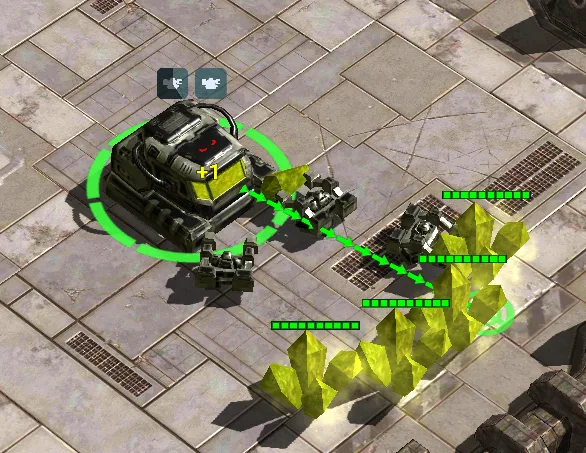 Producing two Workers before a two-Heliport attack