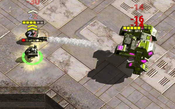 Titan attacking a Peacemaker with a homing missile
